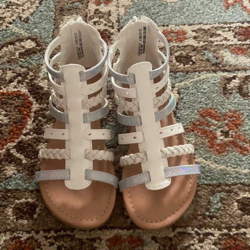 Girls white - size 12 sandals - worn only a few times - excellent condition